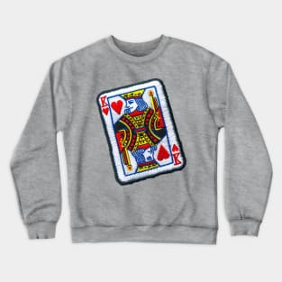 Embroidered King Of Hearts Patch Design Crewneck Sweatshirt